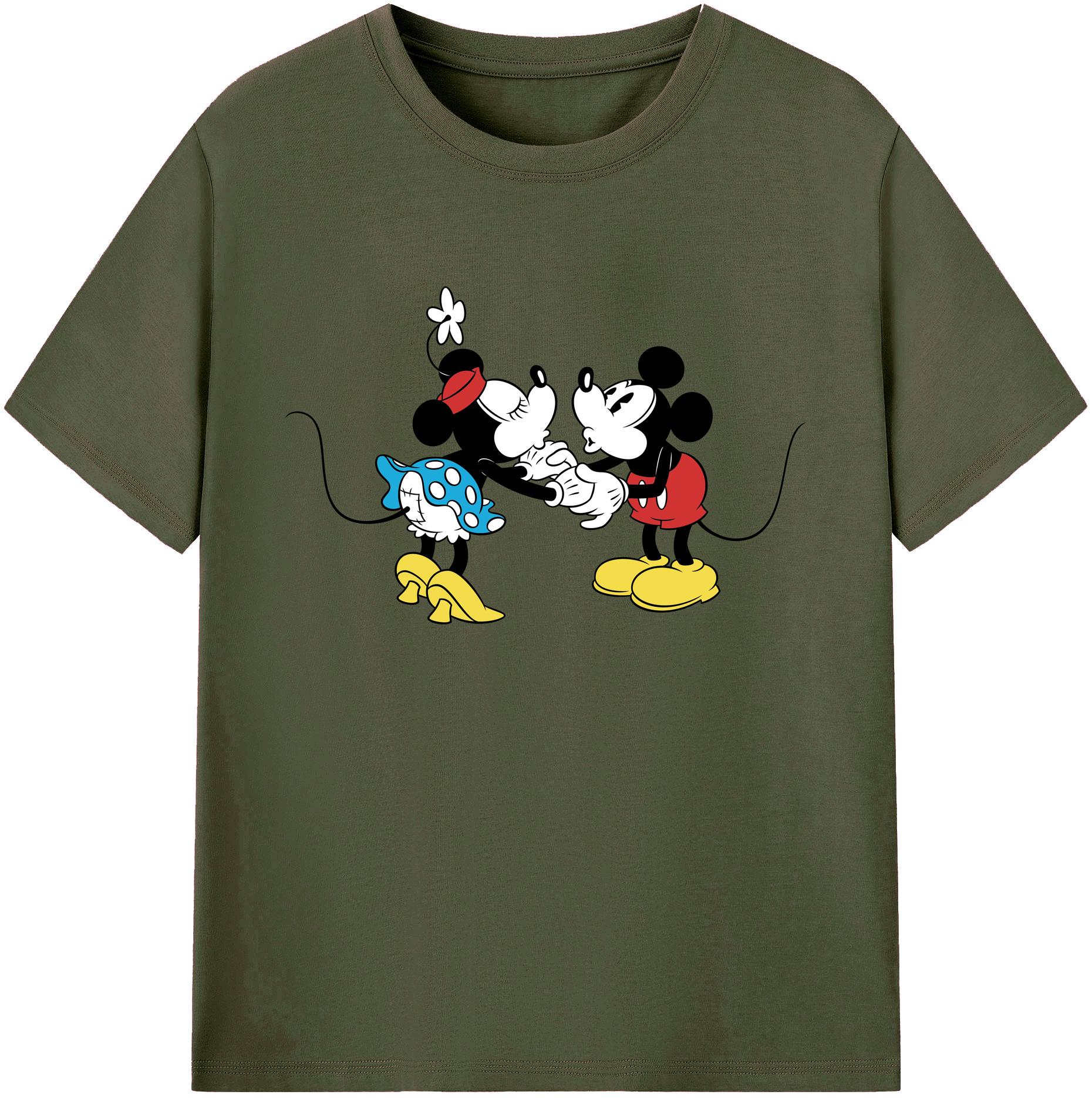 ミッキーマウス Mickey Mouse 綿100％ メンズ半袖Tシャツ｜肌触りやわらか＆通気性